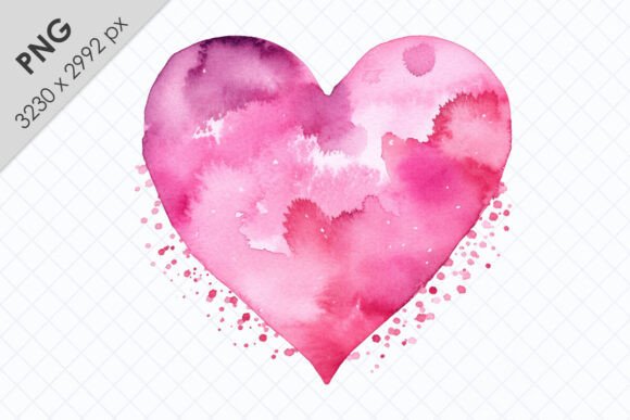 Abstract Watercolor Pink Heart Clipart