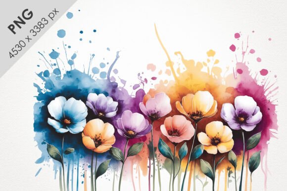 How Vibrant Watercolor Floral Clipart PNG Adds Depth to Modern Design