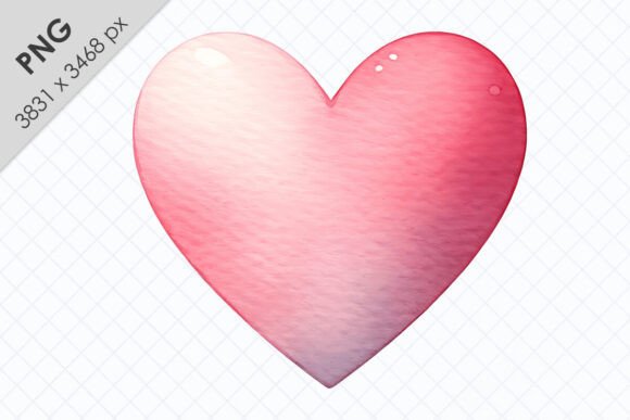 Romantic Watercolor Pink Heart