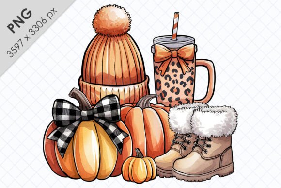 Watercolor Autumn Collage PNG Clipart Guide