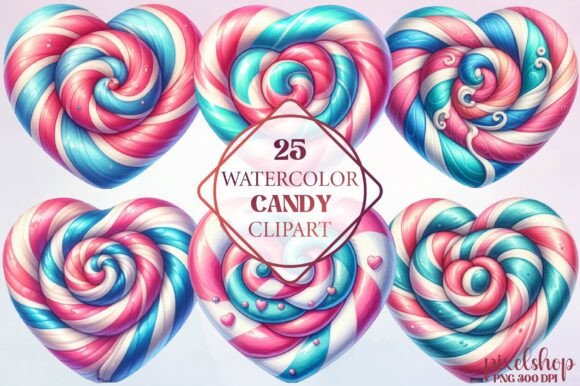 Watercolor Candy Clipart