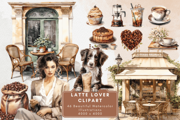 Watercolor Coffee Illustration Clipart for Designers and Creatives