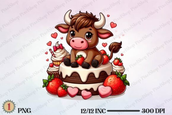 Watercolor Cute Bull PNG for Creative Projects