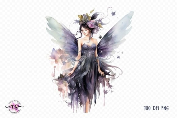 Watercolor Dark Fairies Clipart for Design Projects