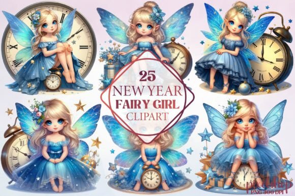 Watercolor New Year Fairy Girl Clipart: A Fresh Take on Branding and Creative Projects
