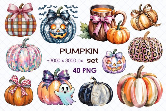 Watercolor Pumpkins PNG Clipart for Creative Projects