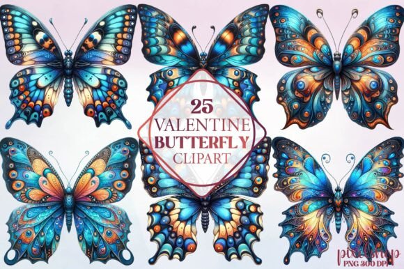 Watercolor Valentine Butterfly Clipart Guide